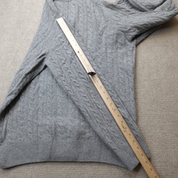 Lorenzo Magni Sweater XL Gray Shawl Cardigan Wool Nylon Made in Italy - Picture 9 of 10